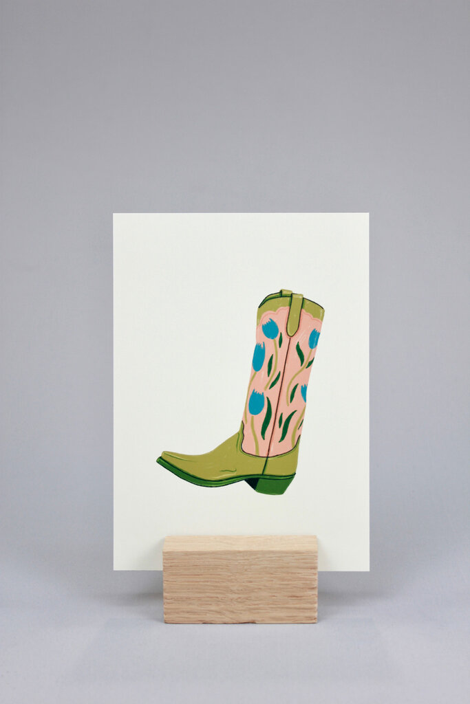 Artbaby & Co. Floral Cowboy Boot Art Print