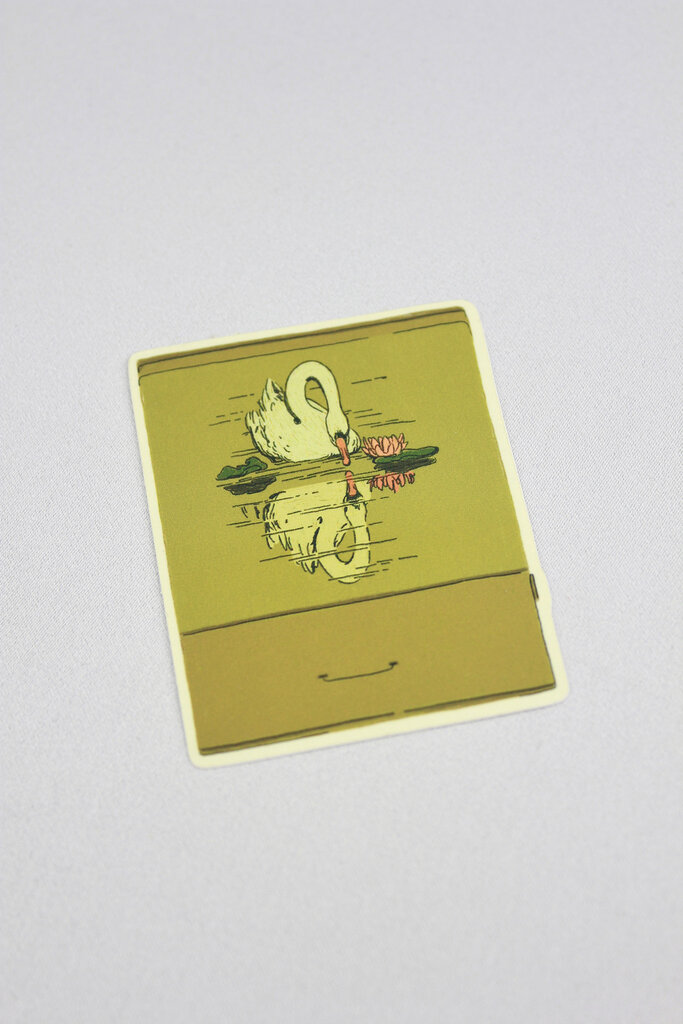 Artbaby & Co. Vintage Swan Matchbook Sticker
