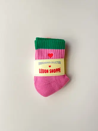 Le Bon Shoppe Embroidered Color Block Socks