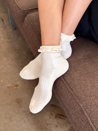 Le Bon Shoppe Ruffled Hugger Crew Socks
