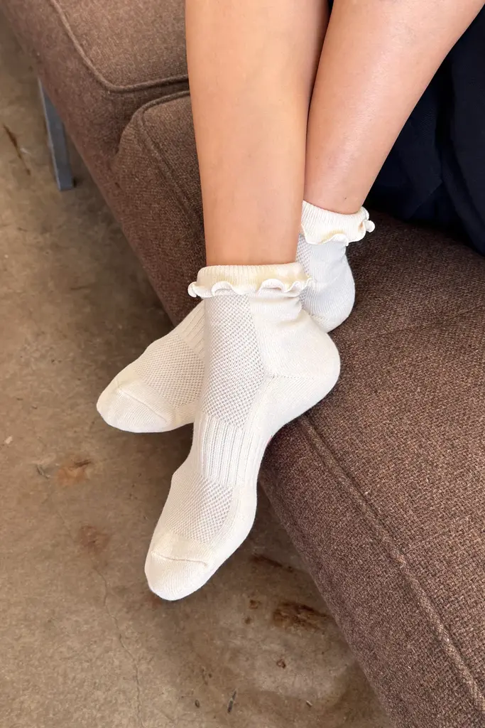 Le Bon Shoppe Ruffled Hugger Crew Socks