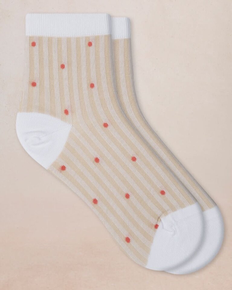 Bleuforet Ankle Socks Stripe & Dot Pattern
