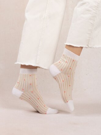 Bleuforet Stripe & Dot Pattern Ankle Socks