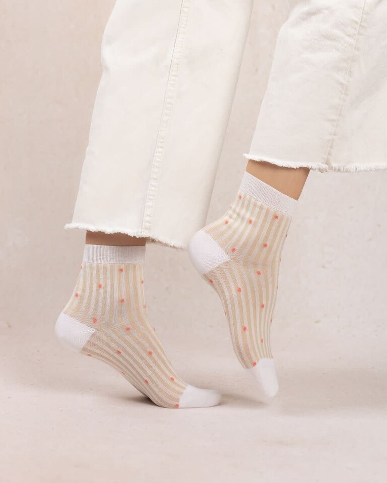 Bleuforet Ankle Socks Stripe & Dot Pattern