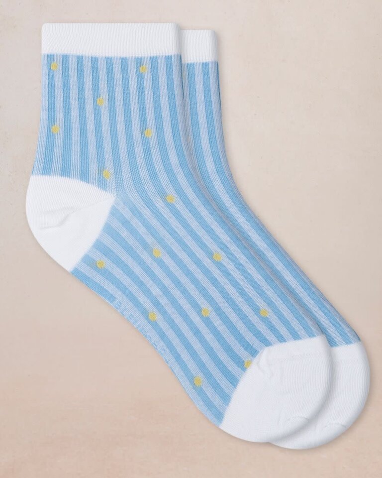 Bleuforet Ankle Socks Stripe & Dot Pattern