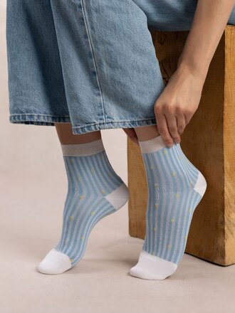 Bleuforet Stripe & Dot Pattern Ankle Socks