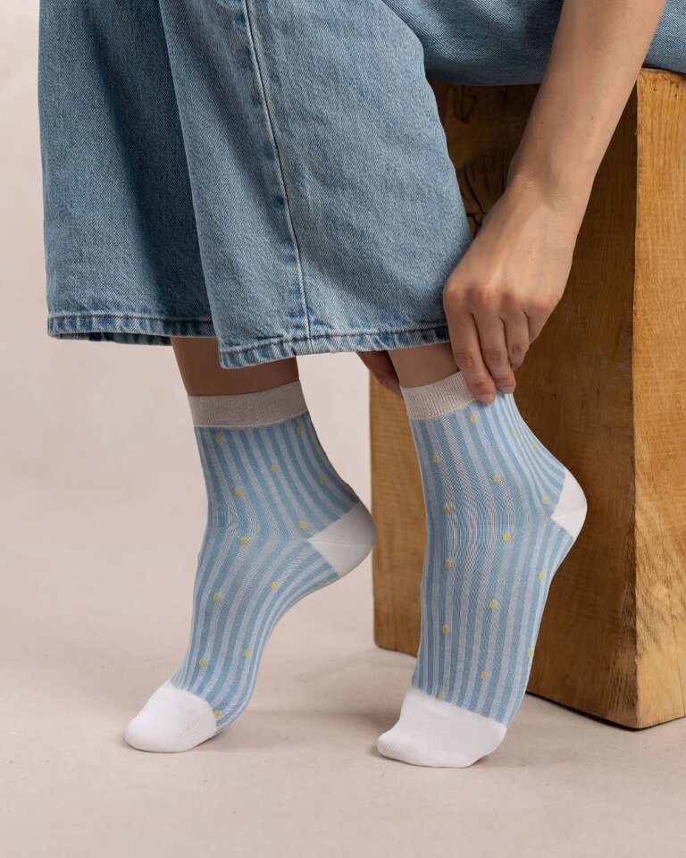 Bleuforet Ankle Socks Stripe & Dot Pattern