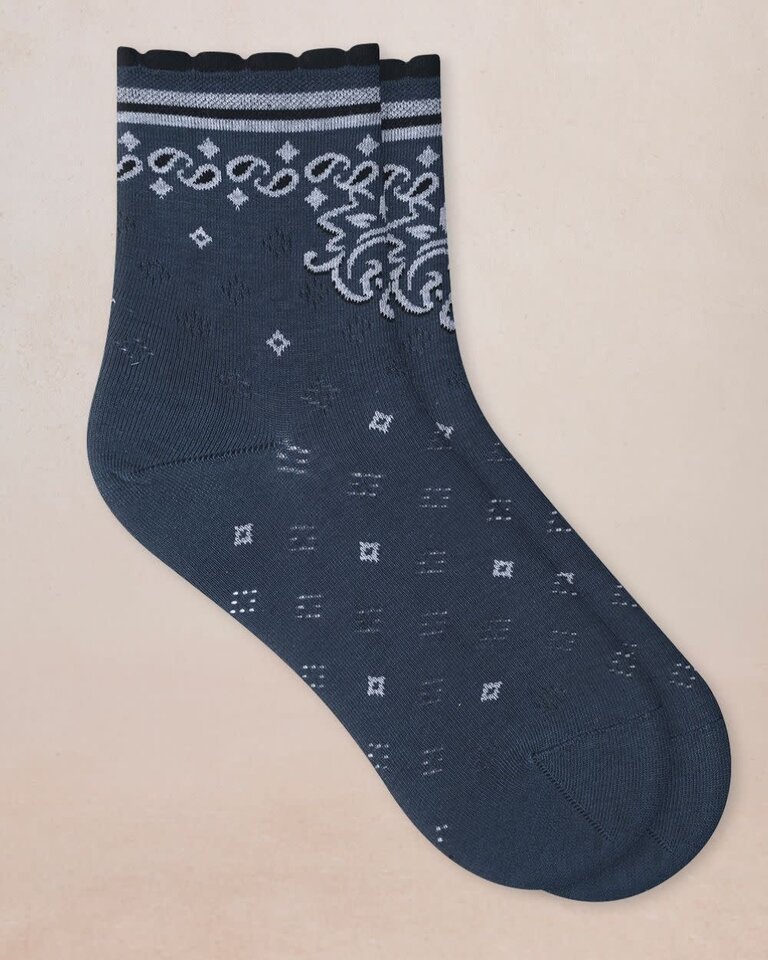 Bleuforet Ankle Socks With Bandana Pattern