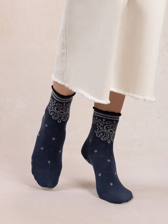 Bleuforet Ankle Socks With Bandana Pattern