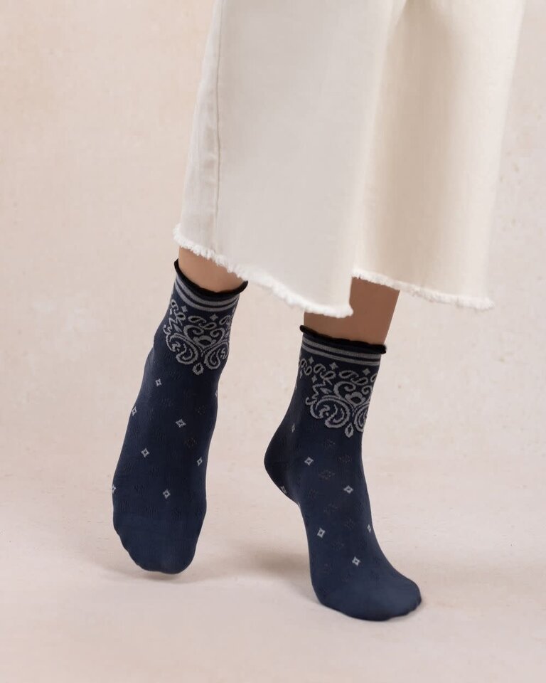 Bleuforet Ankle Socks With Bandana Pattern