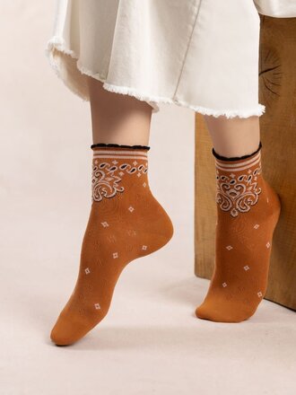 Bleuforet Ankle Socks With Bandana Pattern