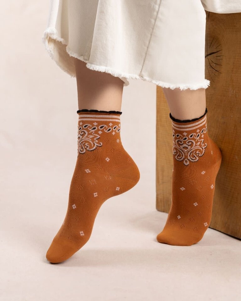 Bleuforet Ankle Socks With Bandana Pattern