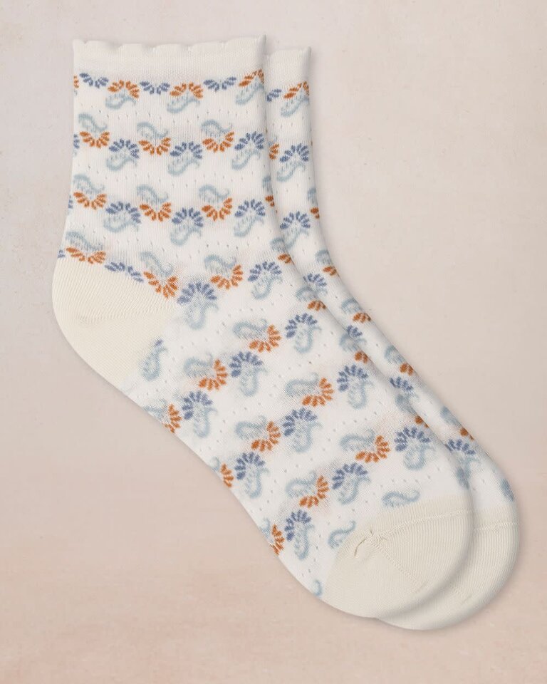 Bleuforet Ankle Socks With Cashmere Pattern