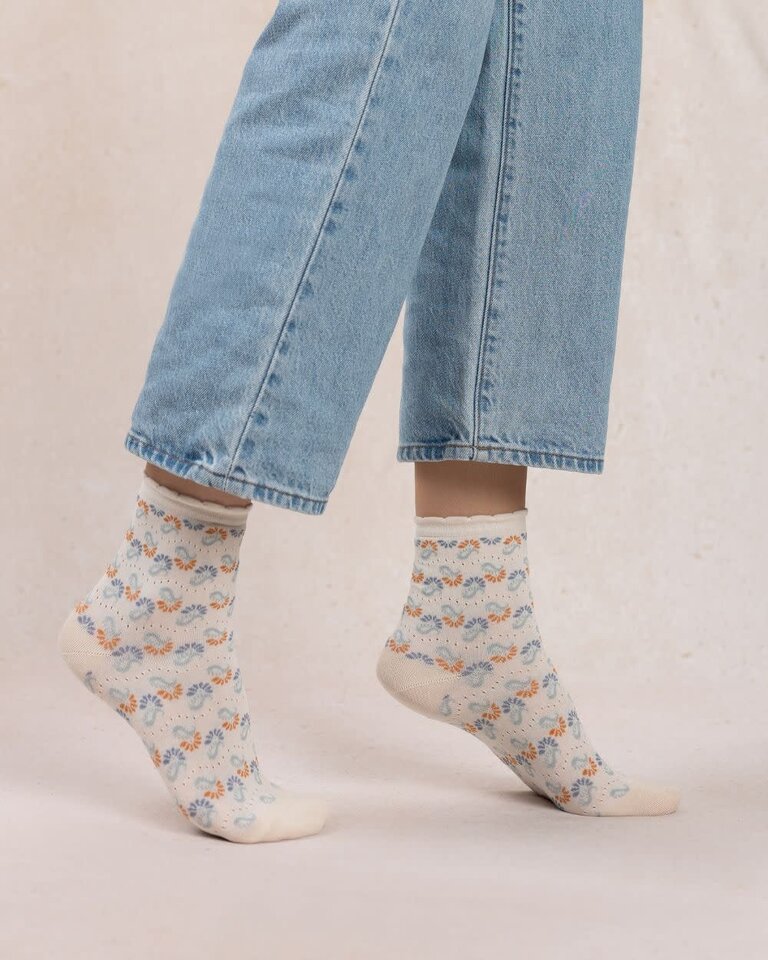Bleuforet Ankle Socks With Cashmere Pattern