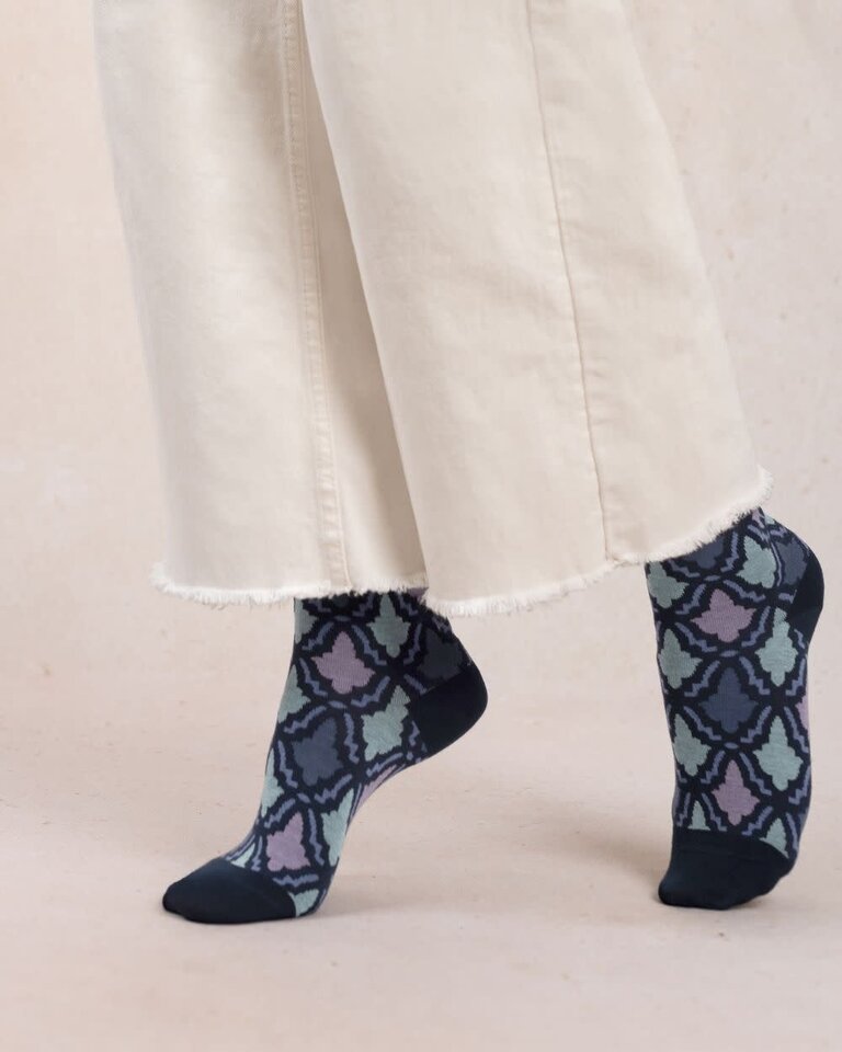 Bleuforet Mosaic Pattern Cotton Socks