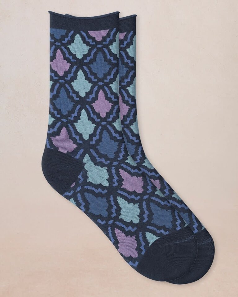 Bleuforet Mosaic Pattern Cotton Socks