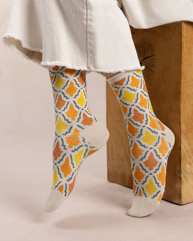 Bleuforet Mosaic Pattern Cotton Socks