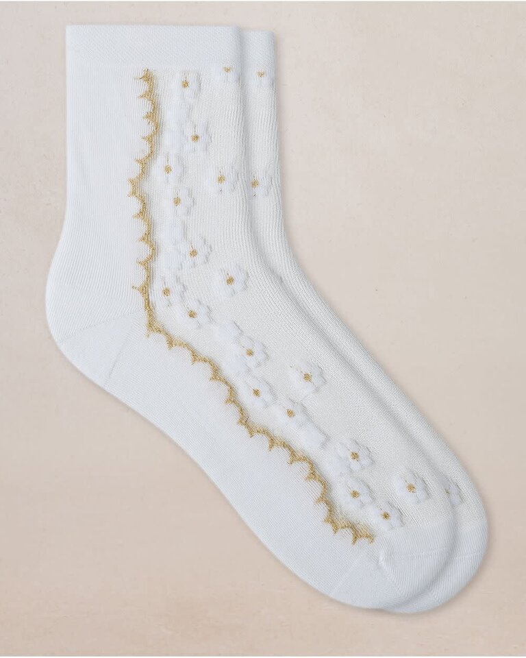 Bleuforet Transparent Flower Ankle Sock