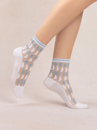 Bleuforet Transparent Geometric Pattern Ankle Socks