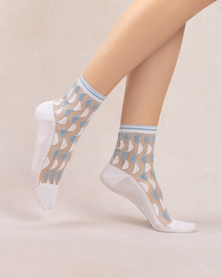 Bleuforet Transparent Geometric Pattern Ankle Socks