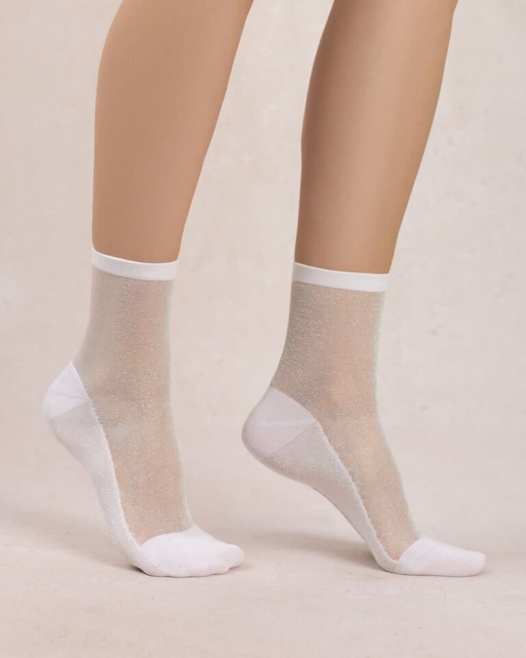 Bleuforet Transparent Glitter Pattern Ankle Socks