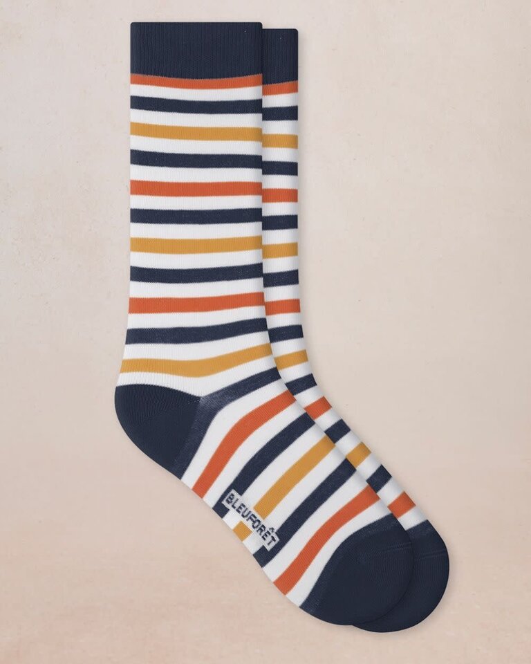 Bleuforet Mens Multicoloured Stripes Pattern Socks