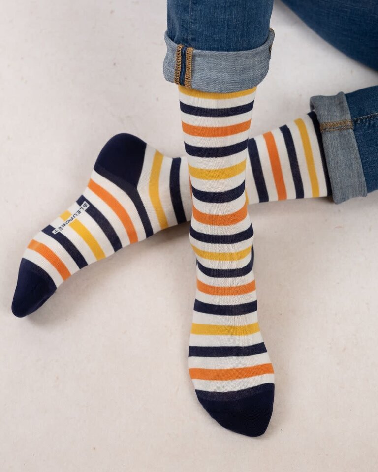 Bleuforet Mens Multicoloured Stripes Pattern Socks