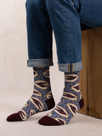 Bleuforet Mens Swallows Pattern Socks