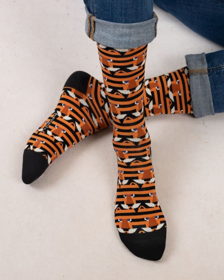 Bleuforet Mens Tiger Pattern Socks