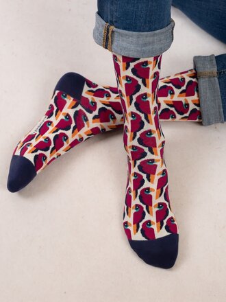 Bleuforet Mens Parrots Pattern Socks