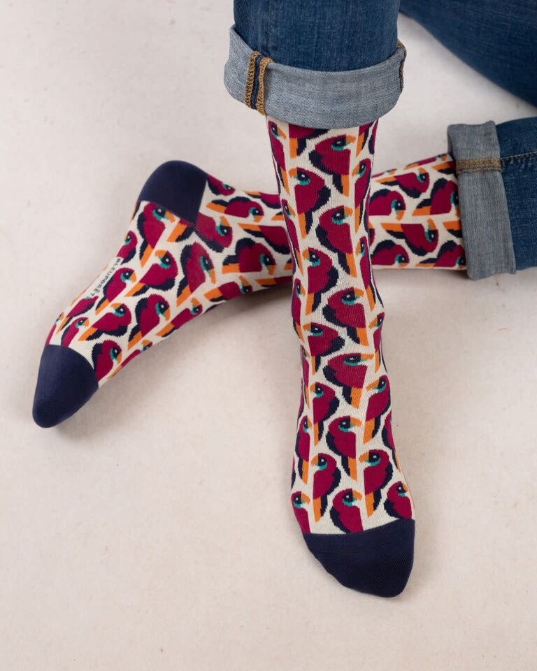 Bleuforet Mens Parrots Pattern Socks