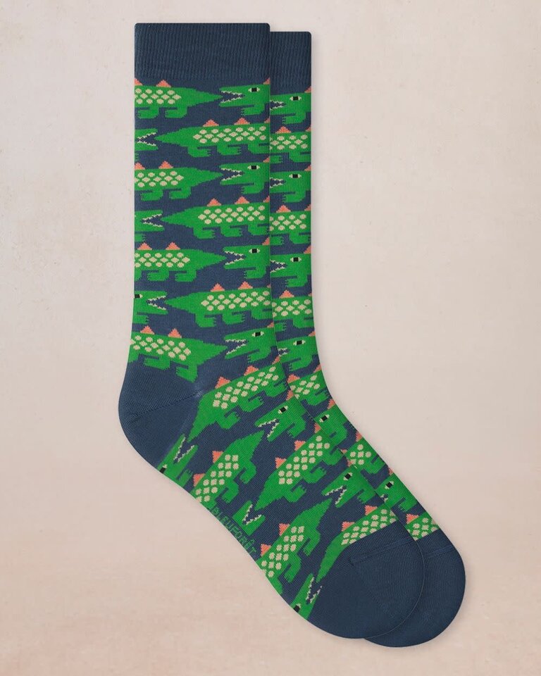 Bleuforet Mens Crocodiles Pattern Socks