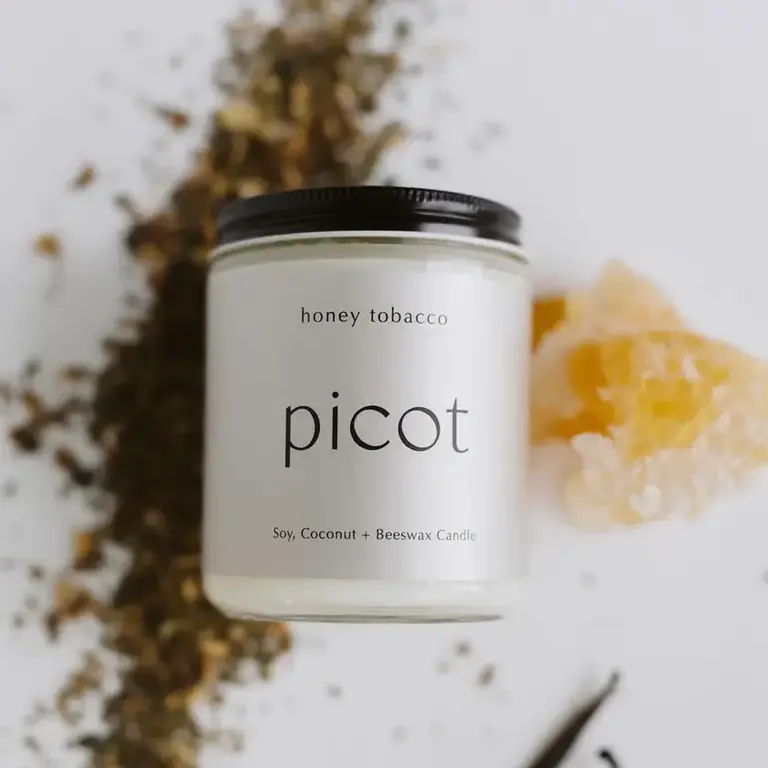 Picot Honey Tobacco Candle (Sand Label)