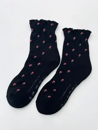 Le Bon Shoppe Petal Ruffle Hugger Crew Socks