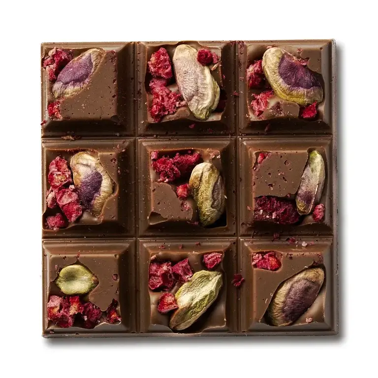 Salt Spring Chocolate Salt Spring Island Raspberry Pistachio Peekaboo Chocolate Bar