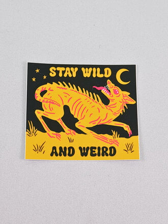 Hissing Mink Stay Wild and Weird Chupacabra Sticker