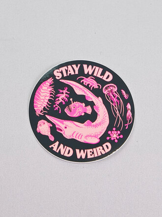 Hissing Mink Stay Wild and Weird Deep Sea Sticker