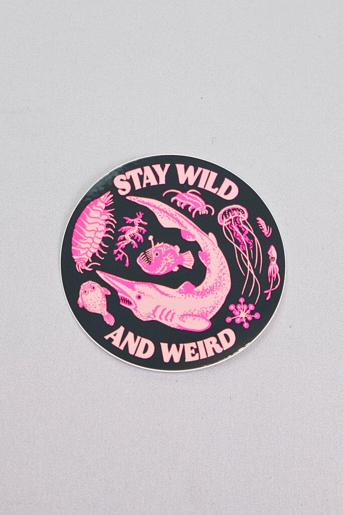 Hissing Mink Stay Wild and Weird Deep Sea Sticker