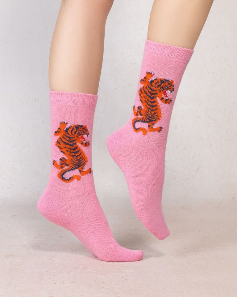 Bleuforet Cashmere Socks With Tiger Pattern