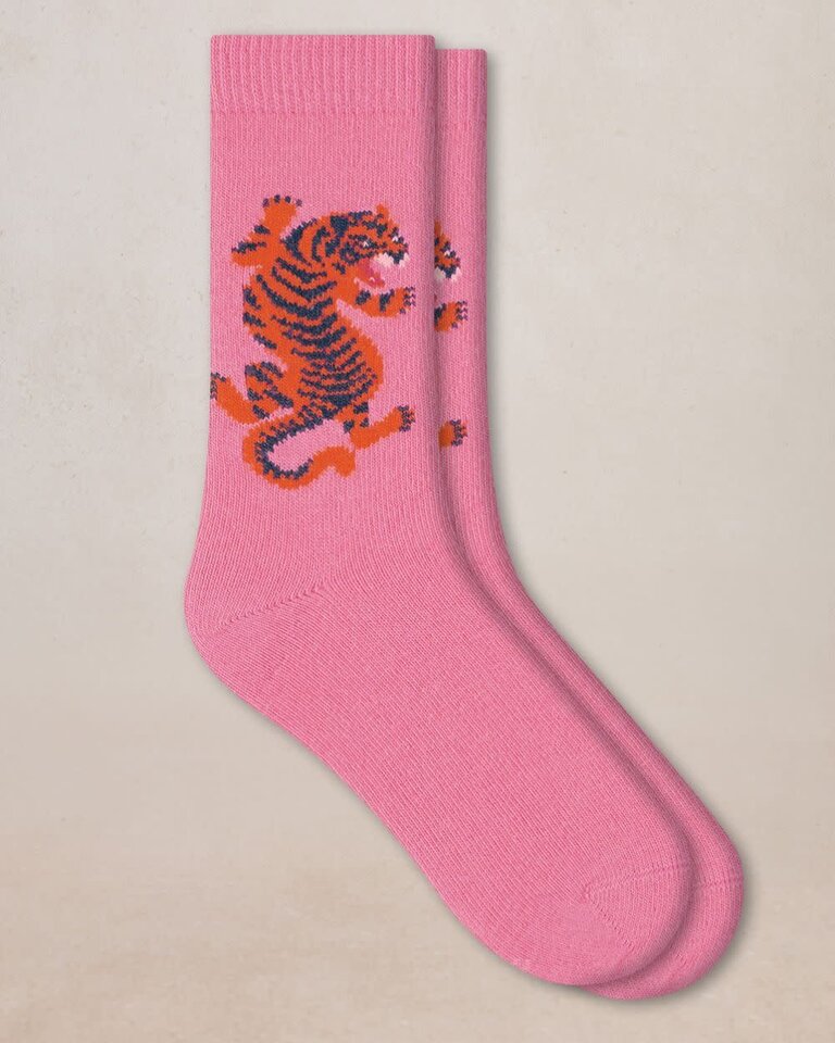 Bleuforet Cashmere Socks With Tiger Pattern