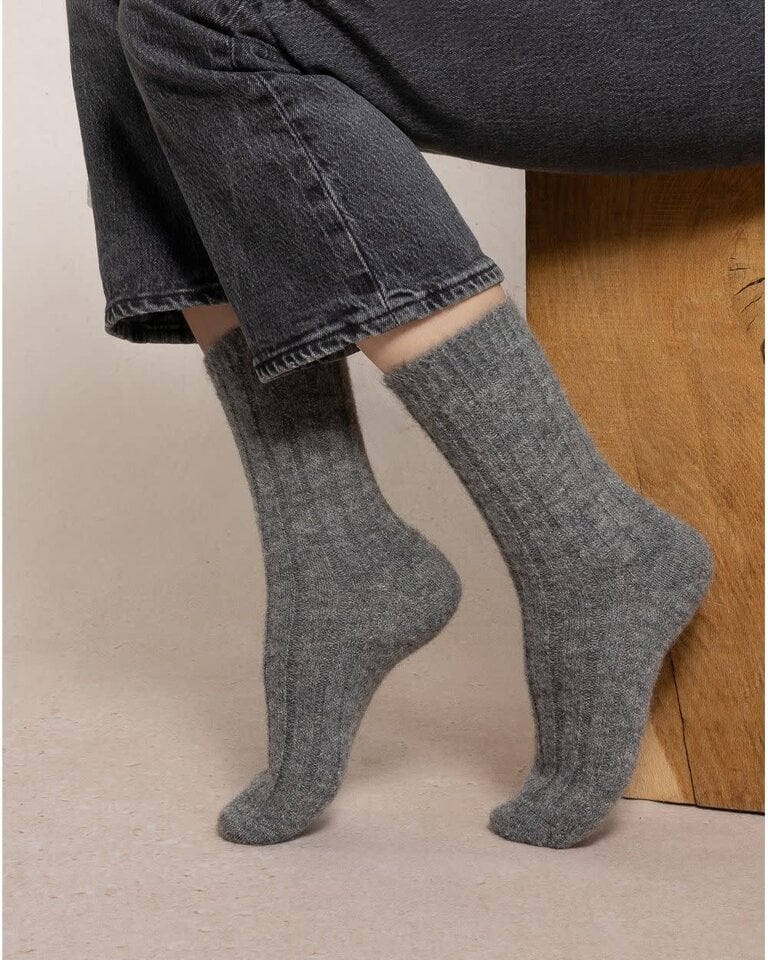 Bleuforet Ribbed Alpaca Wool Socks