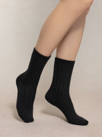Bleuforet Ribbed Alpaca Wool Socks