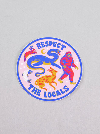 Hissing Mink Respect the Locals Cryptid Sticker