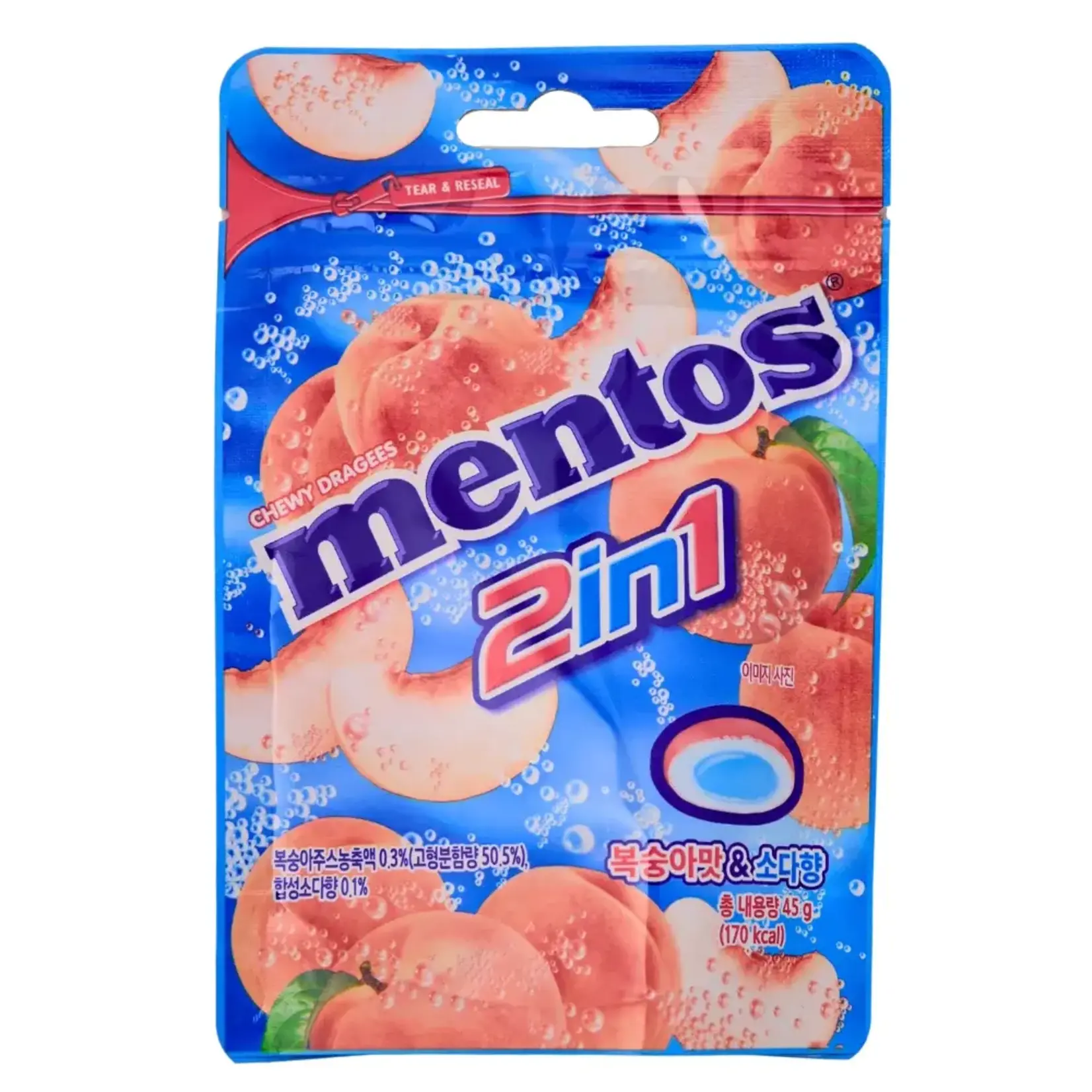 Mentos Mentos Korea - 2in1 Peach & Soda 45g