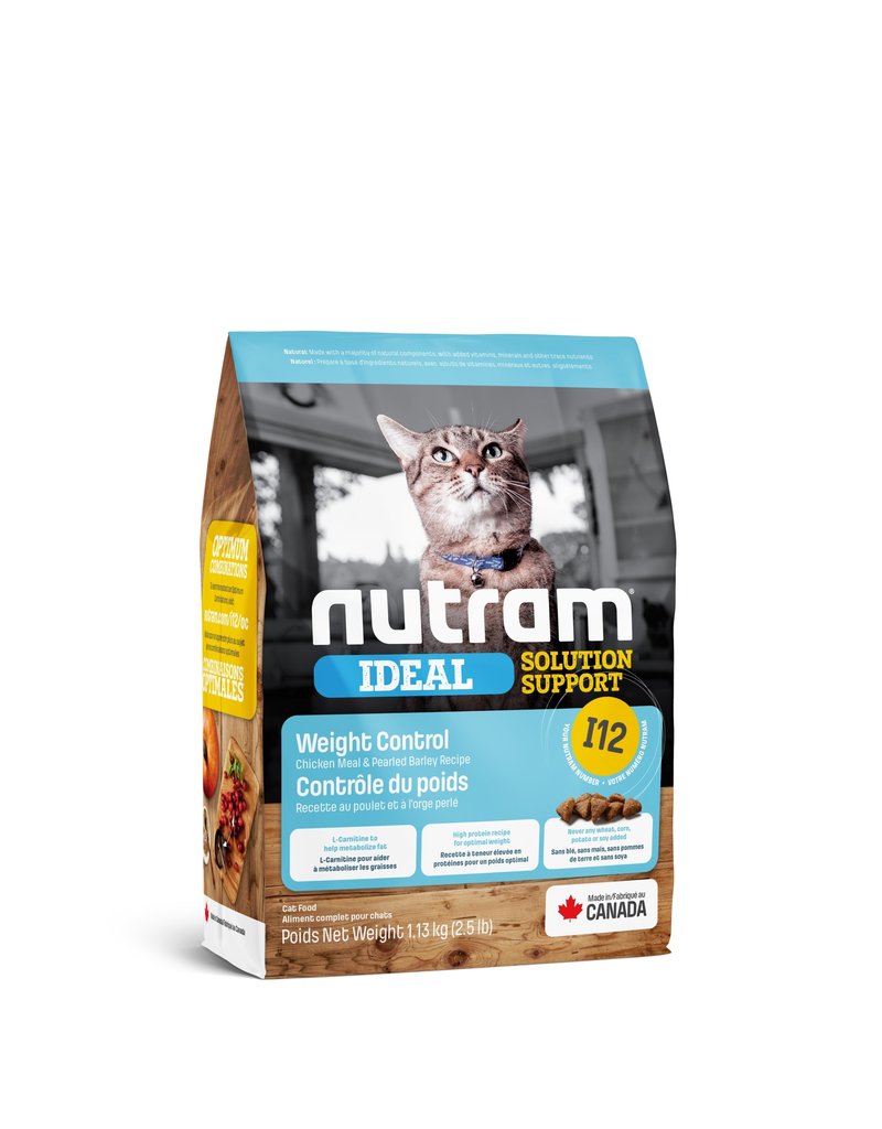 I12 Nutram Nourriture Controle Du Poids Poulet Chat Adulte Boutique Betes Gourmandes