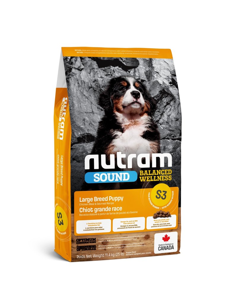 Nutram (S3) NUTRAM - Équilibré poulet & avoine chiot grande race 11.4 kg