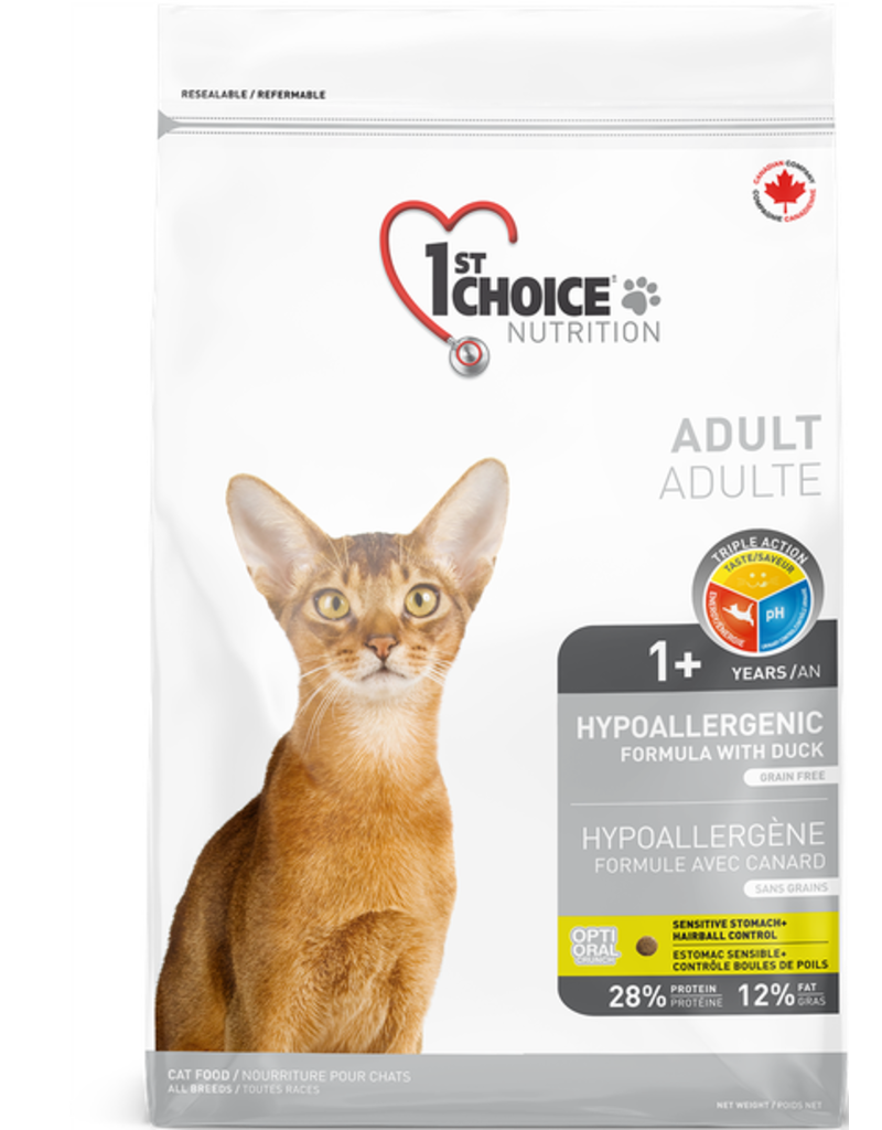 1st Choice 1st CHOICE - Hypoallergène, sans grains, formule avec canard, chat adulte