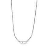 Sterling Silver White Sapphire Link Weave Necklace 17"