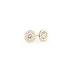 14K Yellow Gold Diamond Bezel Set Stud Earrings