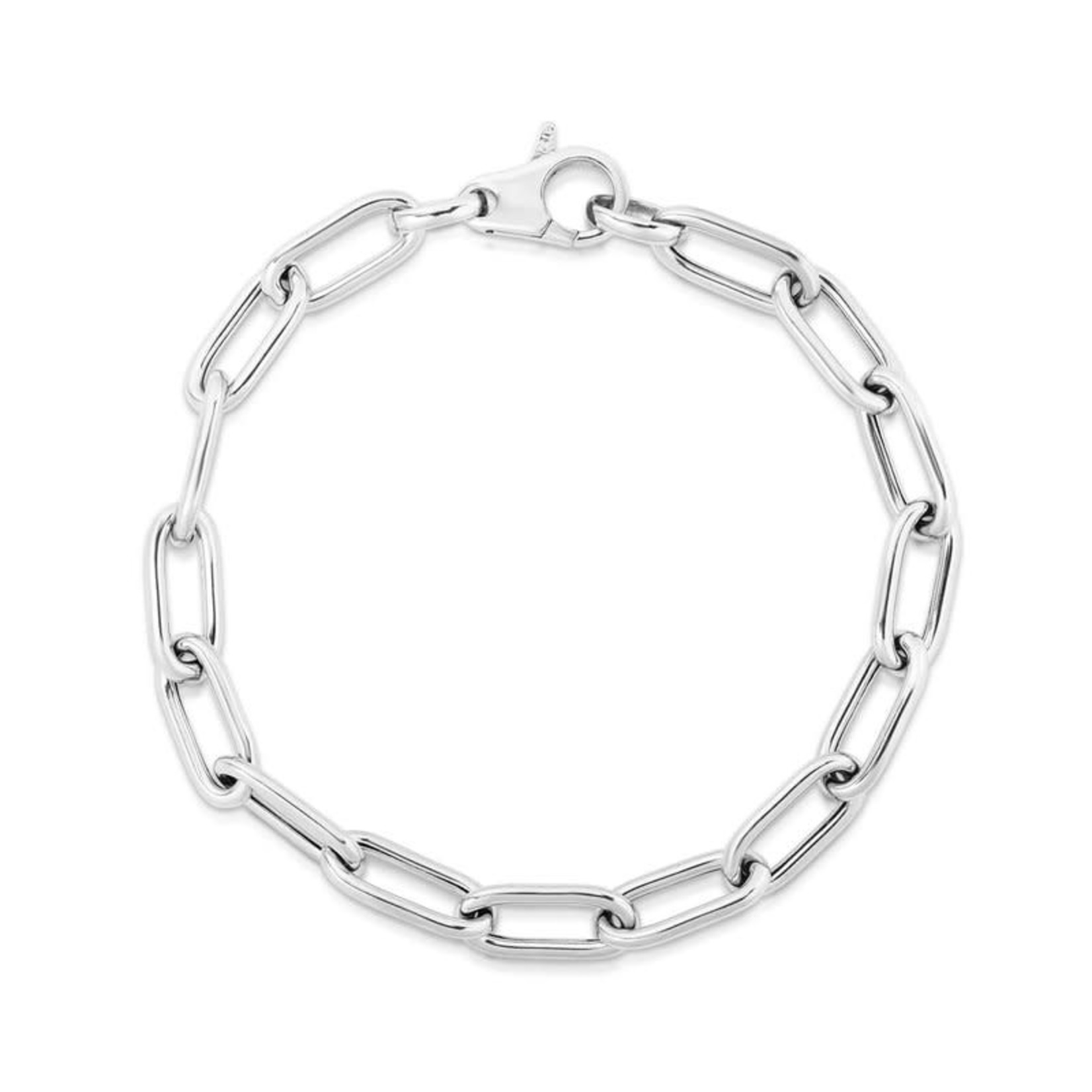 Silver Paperclip Link Chain Bracelet